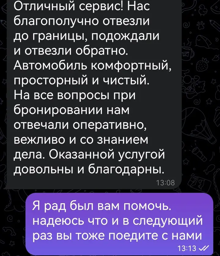 Скриншот переписки: отзыв клиента Me VN о визаране во Вьетнам