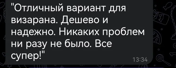 Скриншот переписки: отзыв клиента Me VN о визаране во Вьетнам