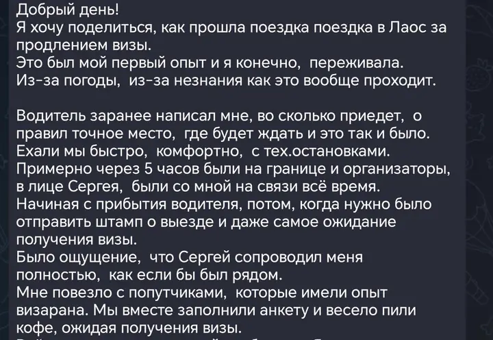 Скриншот переписки: отзыв клиента Me VN о визаране во Вьетнам